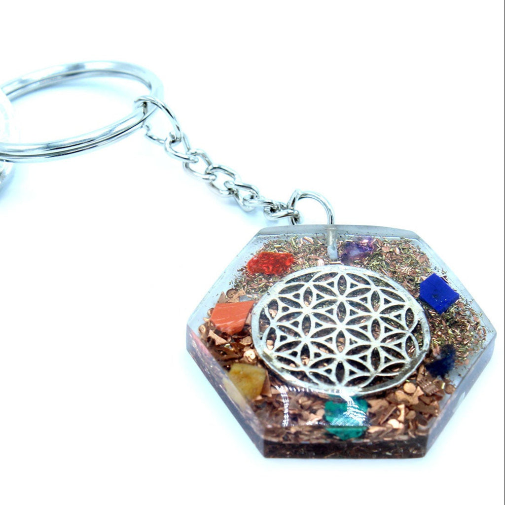 Orgonite Power Keyring - Octagon Flower of Life